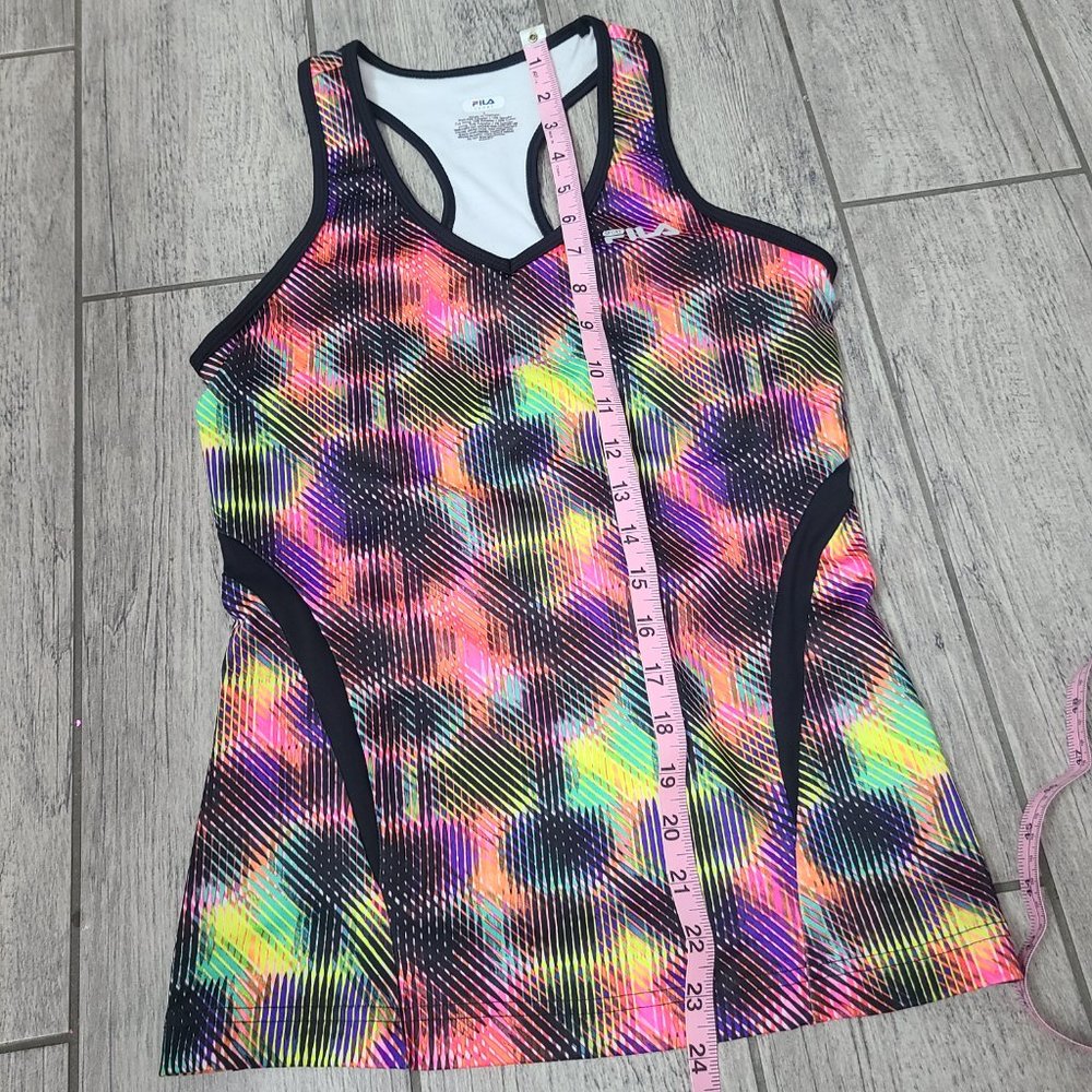 Fila women's athletic racerback workout tank top pink multi color size small - Picture 5 of 8